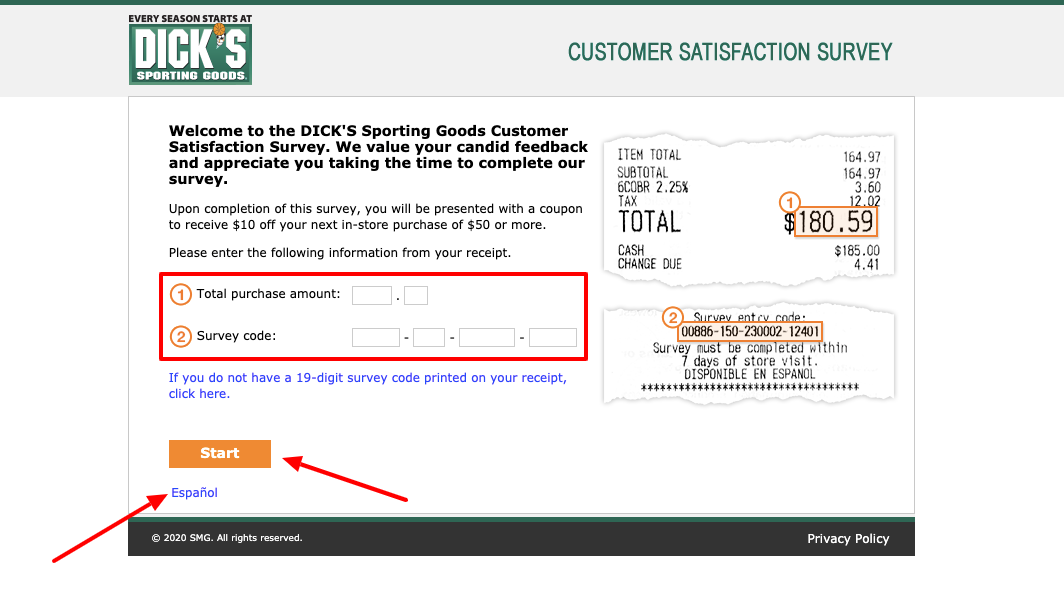 DICK'S Sporting Goods Customer Satisfaction Survey